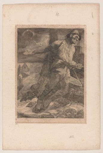 Worker Lowering a Rope