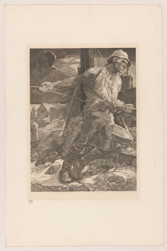 Worker paying out a rope