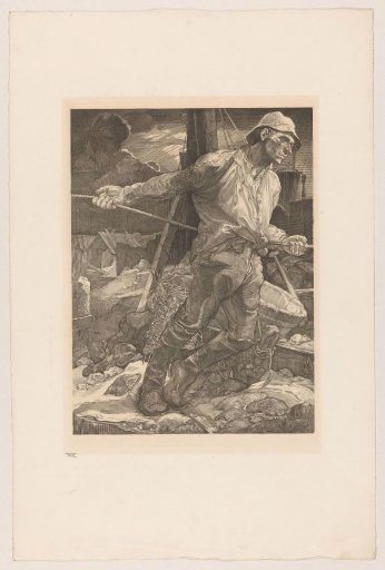 Worker paying out a rope
