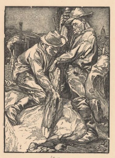 Building Workers Engaged in Pile Driving