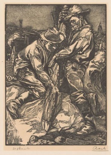 Building Workers Engaged in Pile Driving