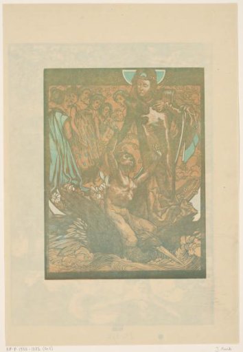 Female Figures with a Man on the Back of a Bird