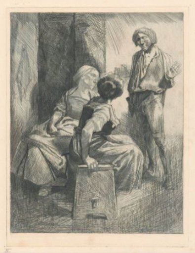 Three Conversing Figures