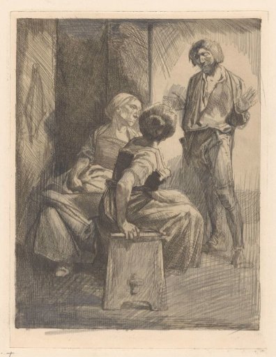 Three Conversing Figures