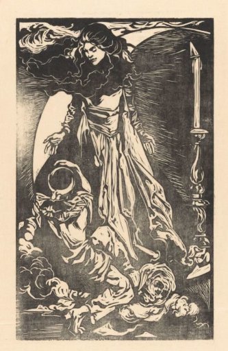 Woman with a crescent moon