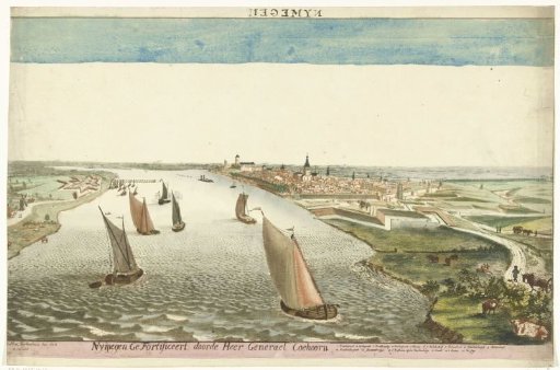 View of the fortifications at Nijmegen on the Waal