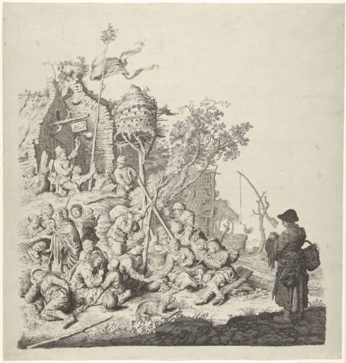 Group of Gypsies at an Inn with a Dovecote