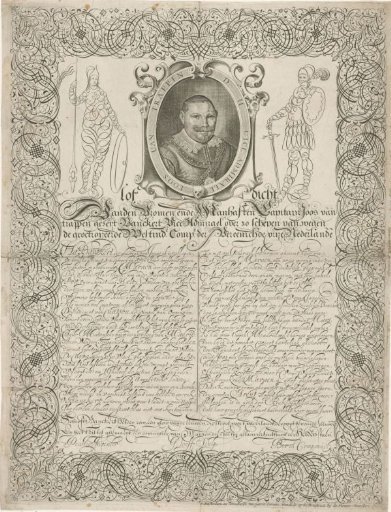 Portrait of Joost van Trappen Banckers with a Poem of Praise