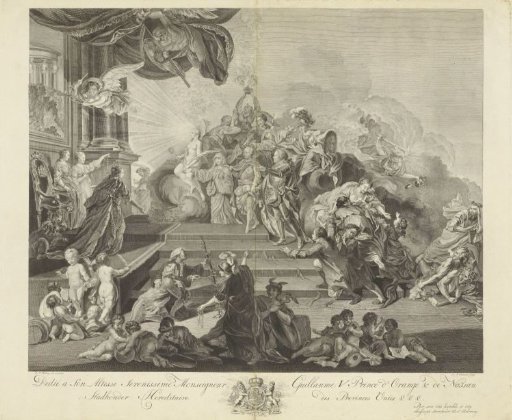 Allegory on the acceptance of the stadtholdership by Prince William V, 1766