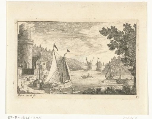 Fishing harbour with boats