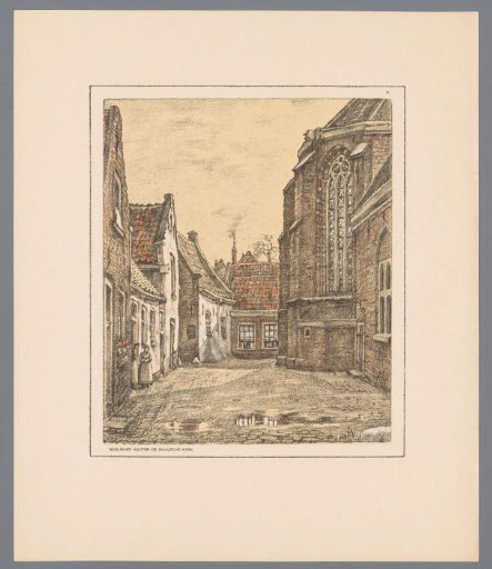 View of the Beguinage behind the Walloon Church, Haarlem