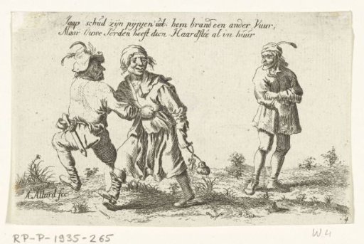 Two Dancing Peasants and One Watching