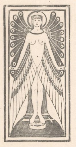 Winged woman with ouroboros around her head