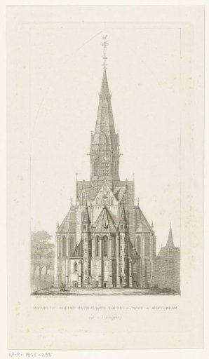 View of the East Side of the Vondel Church in Amsterdam