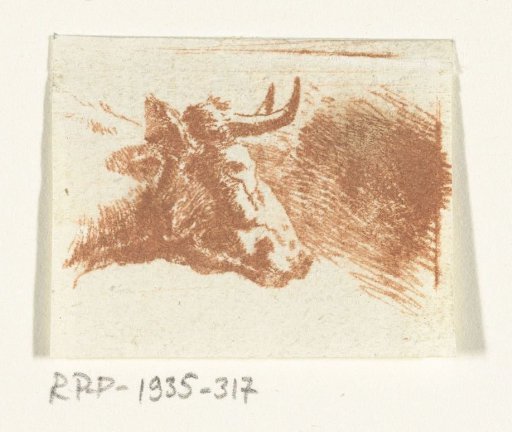 Head of a cow to the right