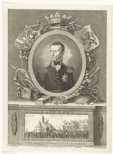 Portrait of King Willem I Frederik and His Entry into Amsterdam