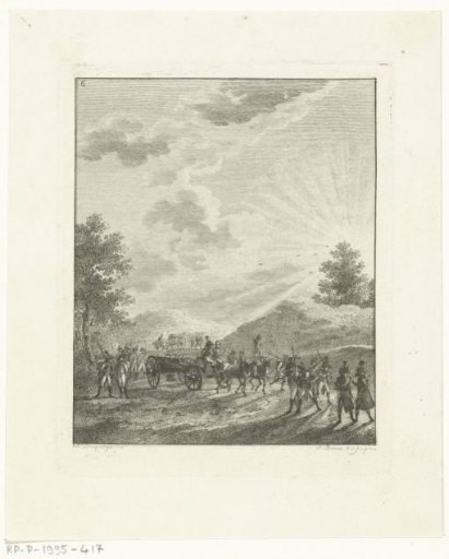 Infantrymen in a sunlit landscape