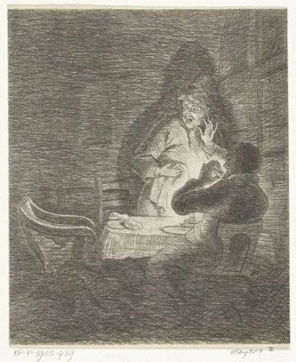 Christ Disappears from the Eyes of Two Disciples during a Meal in Emmaus