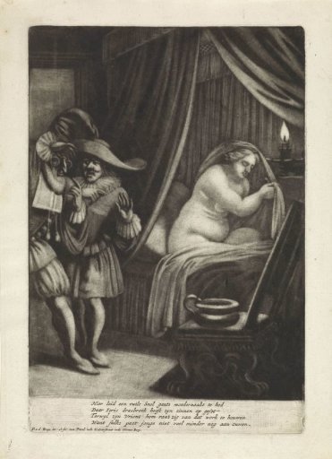 Two men with a naked woman