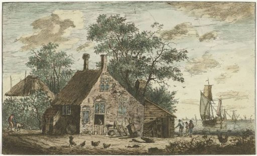 Farmhouse by a river