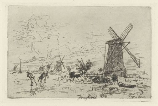 Landscape with Mills and Skaters