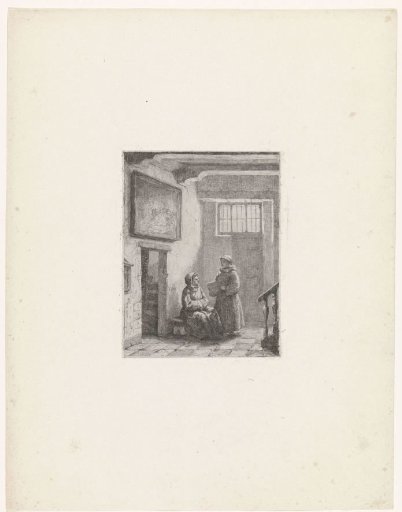 Seated and standing monk