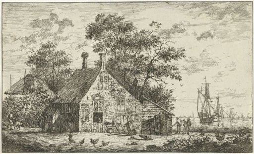 Farmhouse by a river