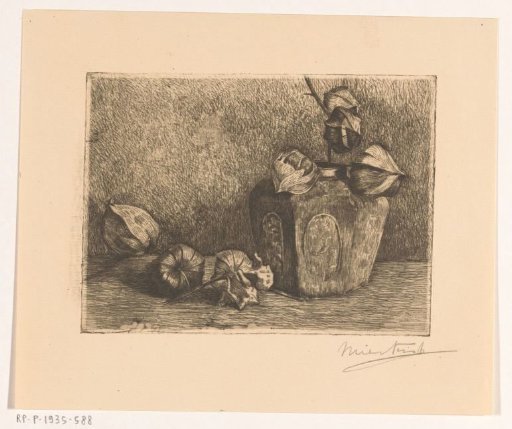 Still Life with ginger jar and lantern plant