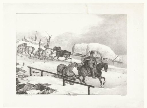 Horses and carriage in the snow