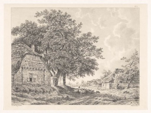 Landscape with farmhouses and barns