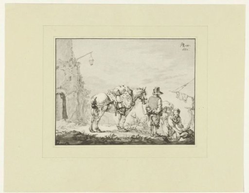 Man with a horse on the lead