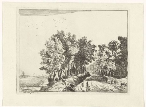 Landscape with a hut by the road