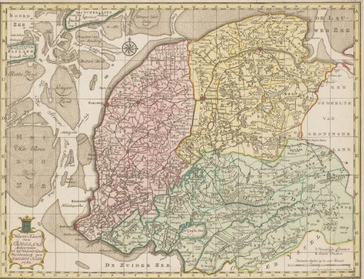 Topographical map of Friesland, 1781