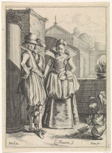 Elegant couple in French dress