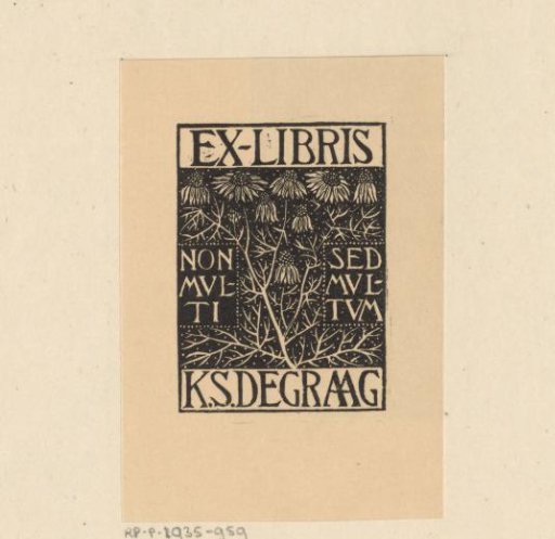 Ex libris of K.S. de Graag