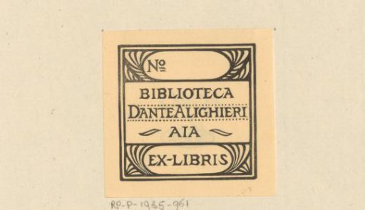 Ex libris of the Biblioteca Dante Alighieri