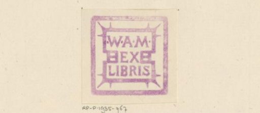 Ex libris of W.A. Mees