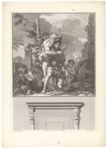 Aeneas Flees with His Family from Troy