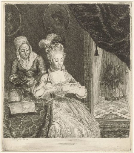 Young woman reads a letter