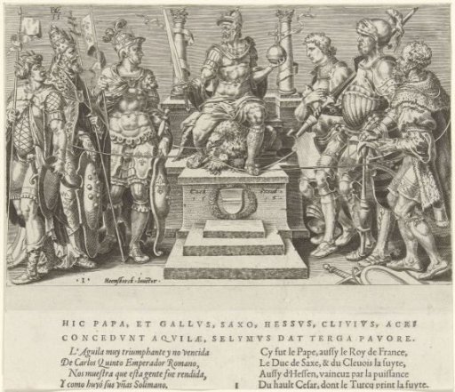 Emperor Charles V surrounded by his conquered opponents