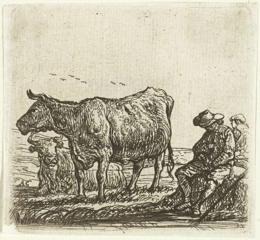 Two Cows with Shepherds