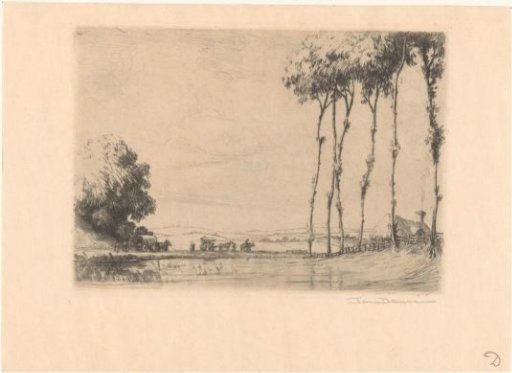 Landscape with a covered wagon and a caravan