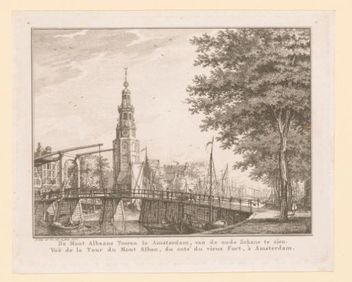 View from the Oudeschans of the Montelbaanstoren in Amsterdam