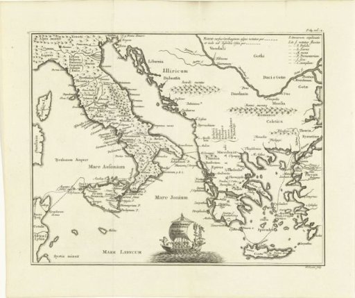 Historical Map of Greece and Italy