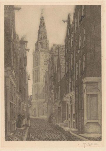 View of the Old Church in Amsterdam