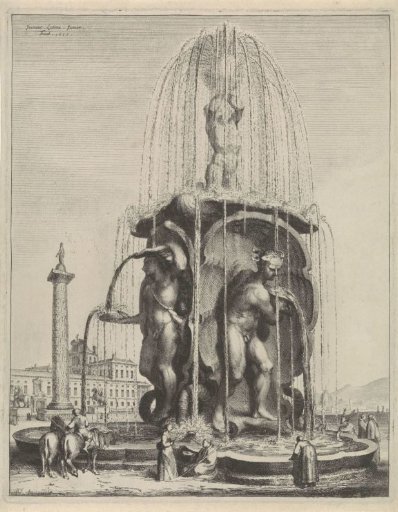 Fountain and column of Trajan in Rome