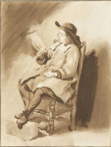Young man reading