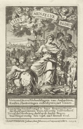Woman teaching three children