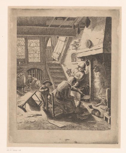 Pancake baker with man and children