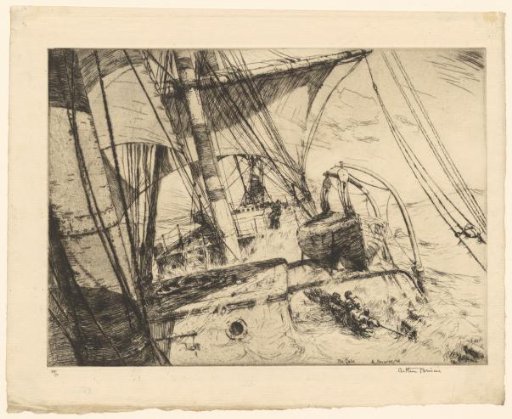 Ship flooding during a storm